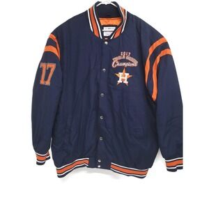 Genuine MLB By Carl Banks 2017 Houston Astros World Series Varsity Jacket 5XL